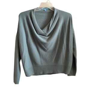 Antonio Melani Soft Blue 100% Cashmere Cowl Neck Sweater Women's Medium